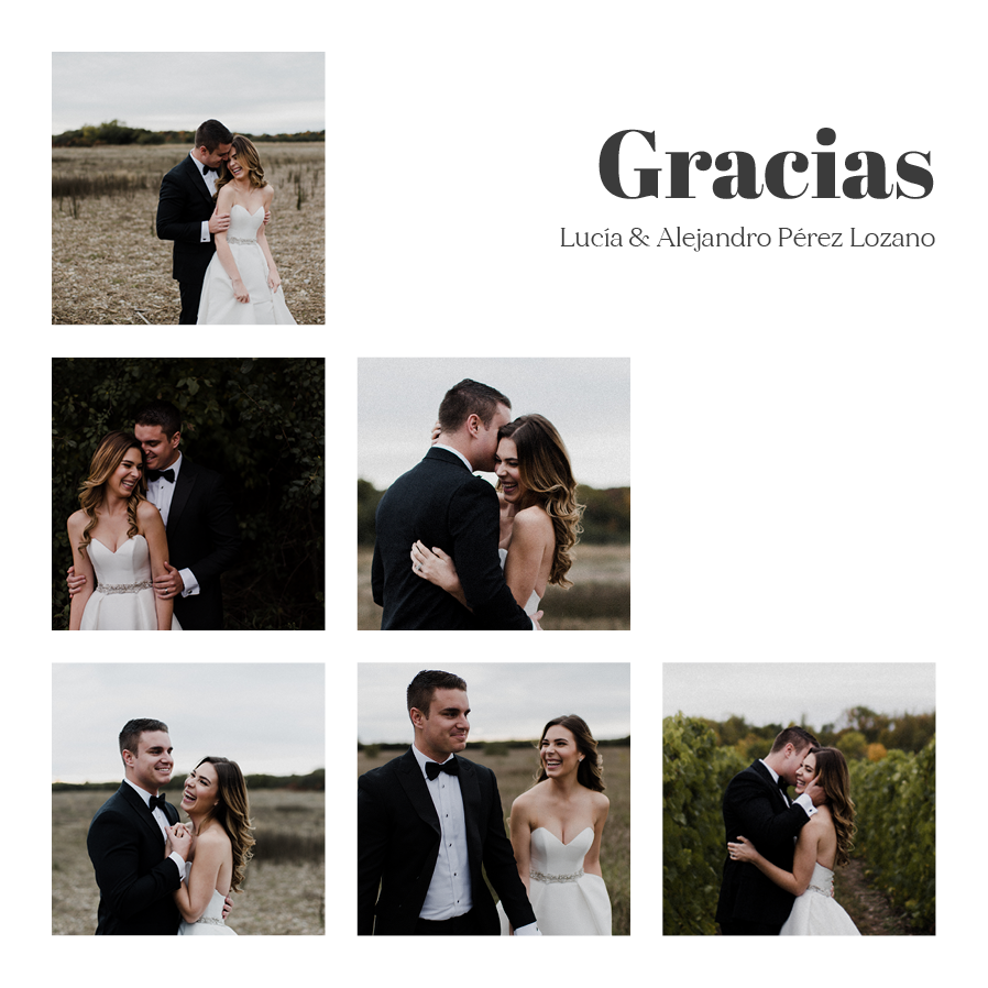 Tarjetas de agradecimiento — Fecha diagonal