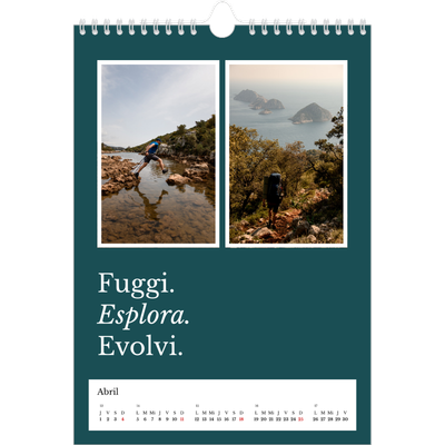 Calendario personalizado A4 — Tierra editorial [Abril]
