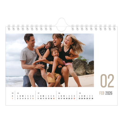 Calendario personalizado A5 — Meses numerados [Febrero]