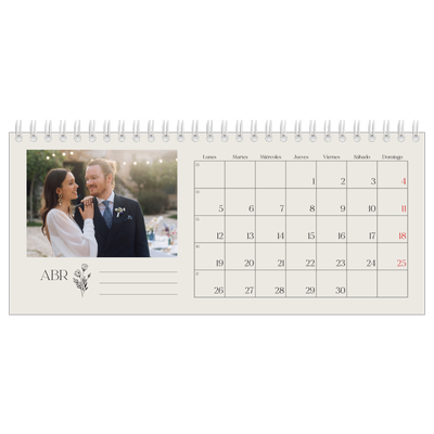 Calendarios de mesa — Iniciales en flor [Abril]