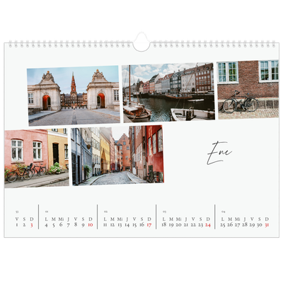 Calendario A3 horizontal — Descanso de la ciudad [Enero]