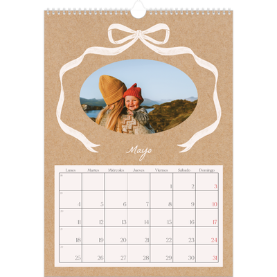 Calendarios A3 — Papel kraft y lazo [portada]