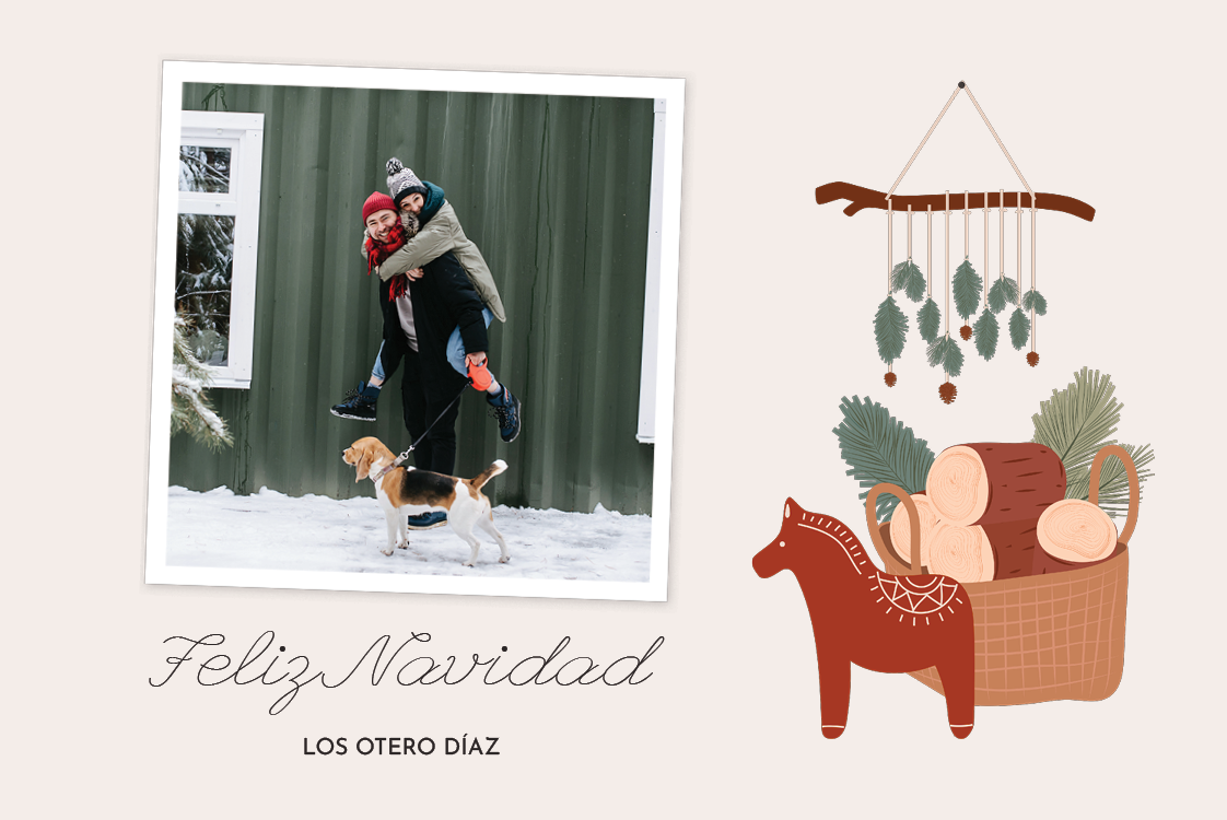 Tarjetas — Leños rústicos festivos