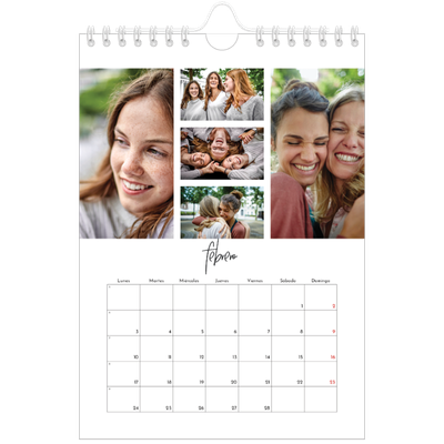 Calendario personalizado A5 — Disposición de fotos [Febrero]