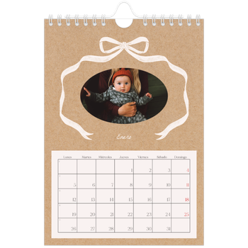 A5 vertical — Papel kraft y lazo