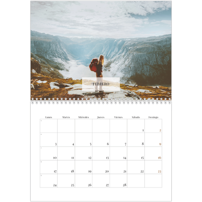 Calendario personalizado doble A4 — Calendario clásico [Febrero]