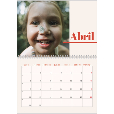 Calendario personalizado doble A4 — Nostalgia de los 90 [Abril]