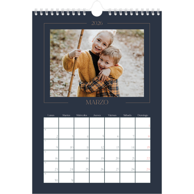 Calendario personalizado A4 — Azul de Prusia [Marzo]