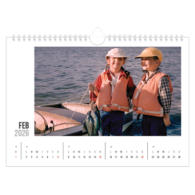 Calendario A4 horizontal — Texto abreviado [Febrero]