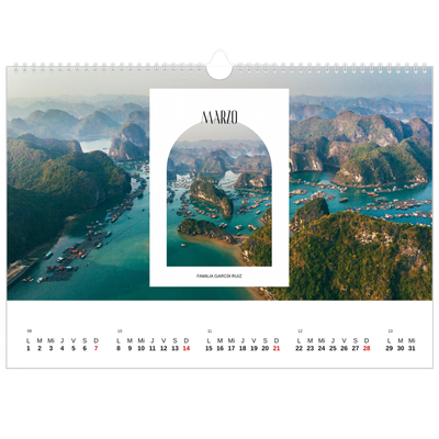Calendario A3 horizontal — El arco abierto [Marzo]