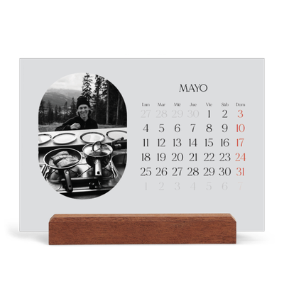Calendario de mesa con base de madera - apaisado  — Ruta de aventuras [portada]
