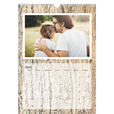 Calendarios A3 — Corteza de árbol [Abril]