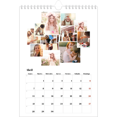 Calendario personalizado A4 — Formas de collage [Abril]