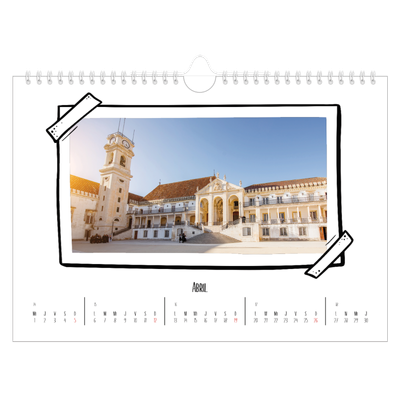 Calendario A4 horizontal — Momentos en retro [Abril]