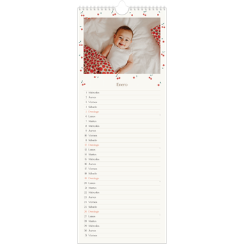 Calendario de cocina (15 x 40 cm) — Pequeñas cerezas