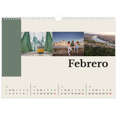 Calendario A3 horizontal — Lugares del mundo [Febrero]