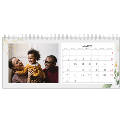 Calendarios de mesa — Salpicado floral [Marzo]