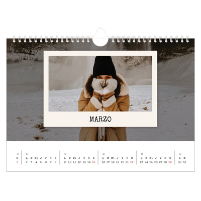 Calendario A4 horizontal — La edición de retratos [Marzo]