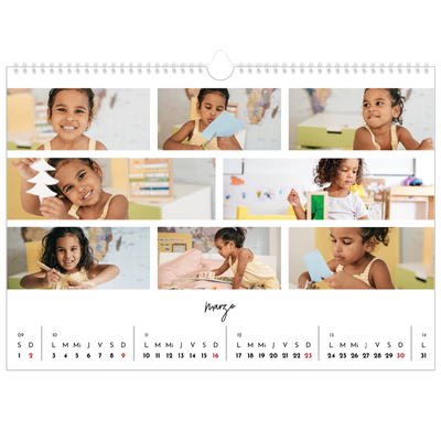 Calendario A3 horizontal — Disposición de fotos [Marzo]