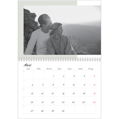 Calendario personalizado doble A4 — Pantallas de color [Abril]