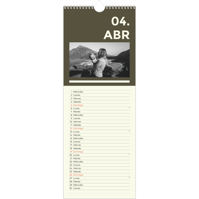 Calendario de cocina  — Contemporáneo atrevido [Abril]