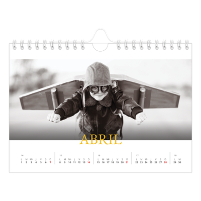 Calendario personalizado A5 — Estilo Heritage [Abril]