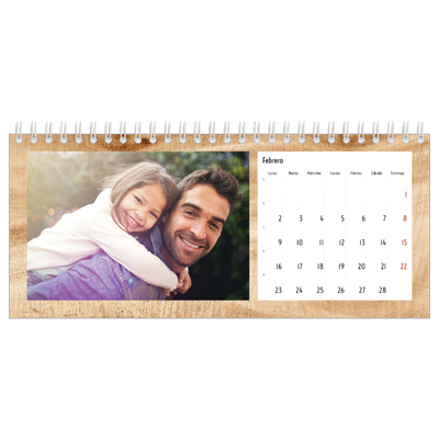 Calendarios de mesa — Madera [Febrero]