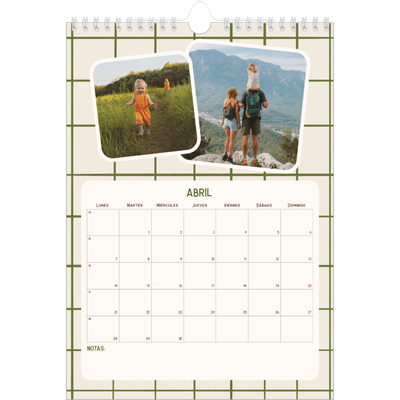 Calendario personalizado A4 — Patrones retro [Abril]