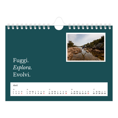 Calendario personalizado A5 — Tierra editorial [Abril]