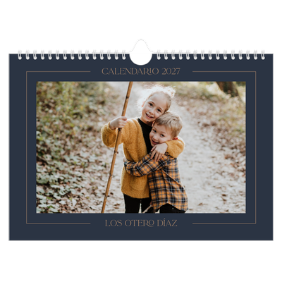 Calendario A4 horizontal — Azul de Prusia [portada]