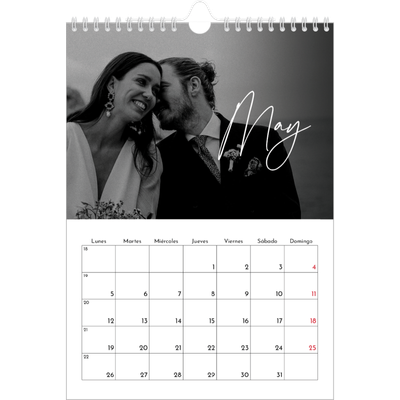 Calendario personalizado A4 — Escritura elegante [portada]