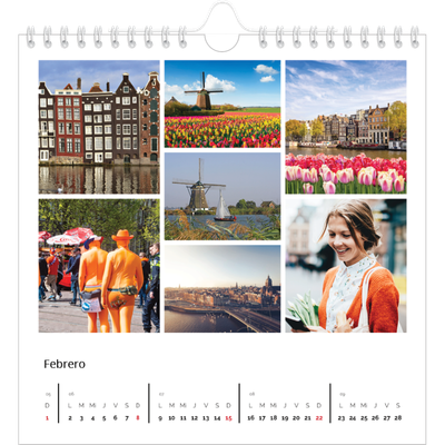 Calendarios Cuadrados — Estructura [Febrero]