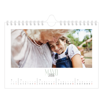 Calendario personalizado A5 — Tipografía mixta [portada]