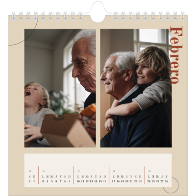 Calendarios Cuadrados — Texto asimétrico [Febrero]