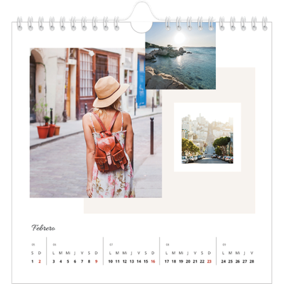 Calendarios Cuadrados — Tonos apagados [Febrero]