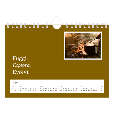 Calendario personalizado A5 — Tierra editorial [Mayo]