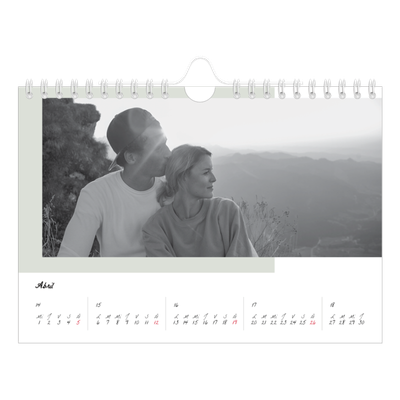 Calendario personalizado A5 — Pantallas de color [Abril]