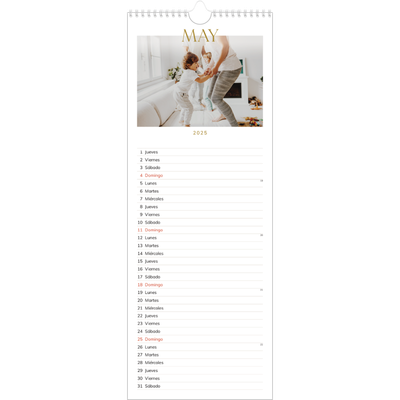 Calendario de cocina  — Texto dorado grande [portada]