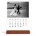 Calendario de mesa con base de madera - vertical  — Escritura elegante [Febrero]