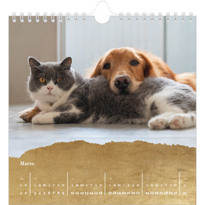 Calendarios Cuadrados — Classic Gold [Marzo]