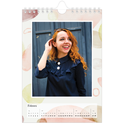 Calendario personalizado A5 — Manchas de acuarela [Febrero]