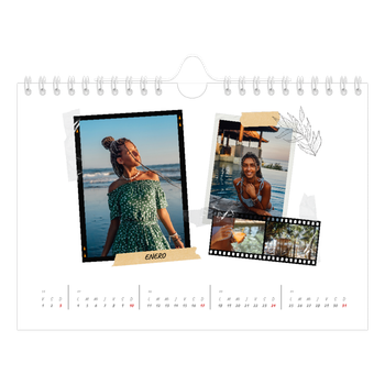 Calendario personalizado A5 horizontal — Scrapbook con estilo