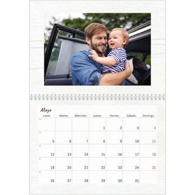 Calendario personalizado doble A4 — Papel de regalo floral [portada]
