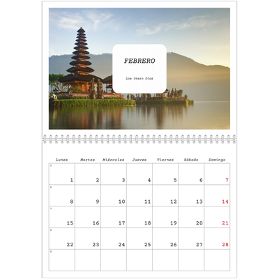 Calendario personalizado doble A4 — La historia completa [Febrero]