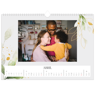 Calendario A3 horizontal — Salpicado floral [Abril]