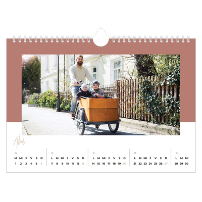 Calendario A4 horizontal — Marcos de la tierra [Abril]