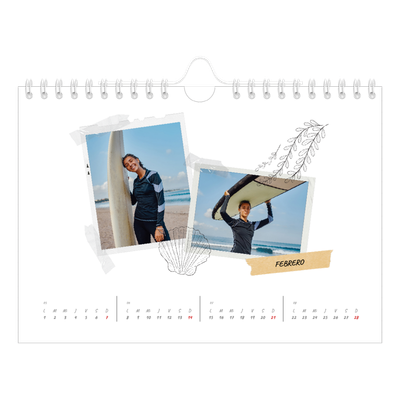 Calendario personalizado A5 — Scrapbook con estilo [Febrero]