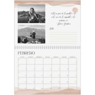 Calendario personalizado doble A4 — Citas que inspiran [Febrero]