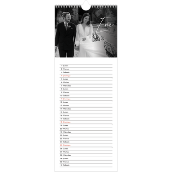 Calendario de cocina (15 x 40 cm) — Escritura elegante