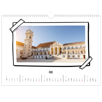 Calendario A3 horizontal — Momentos en retro [Abril]